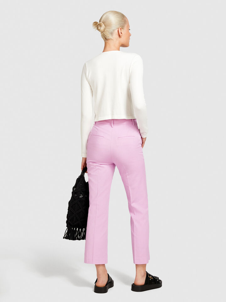 High-waisted trousers - women's high-waisted trousers - Soft Pink | Sisley image number 3